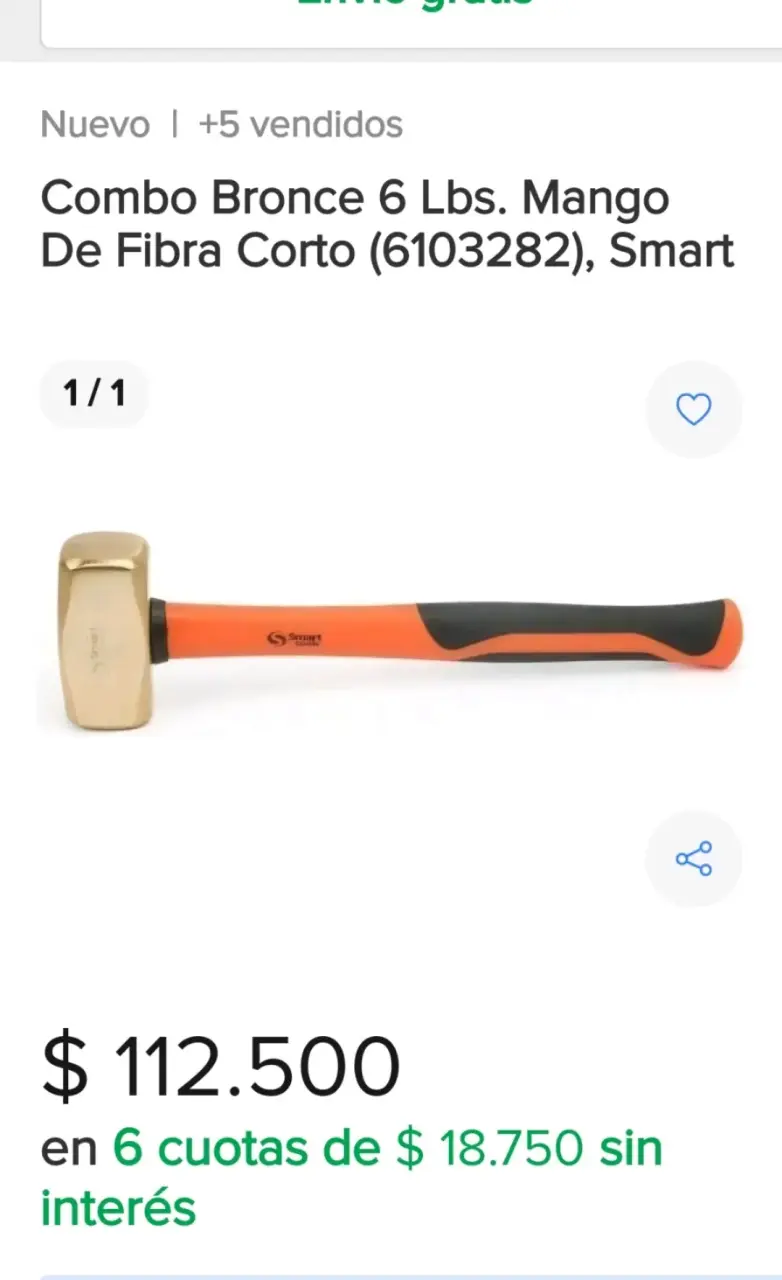 Mazo de bronce 6 libras. - 4