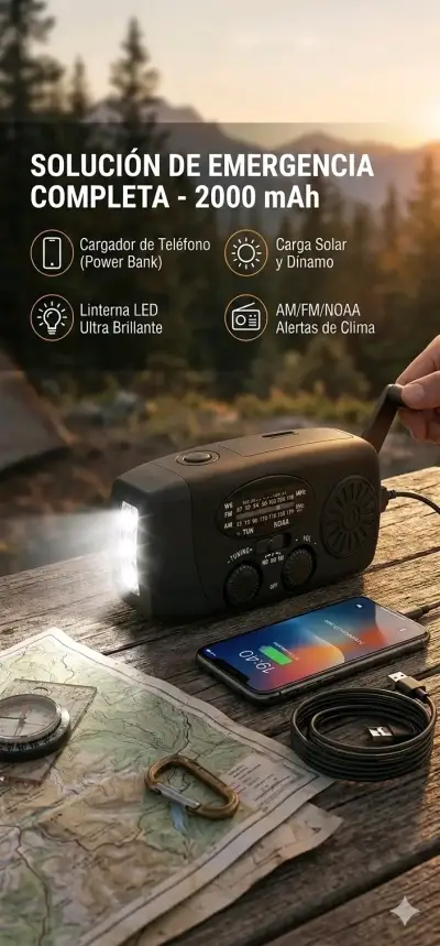 Radio de emergencia multifuncional - miniatura 1