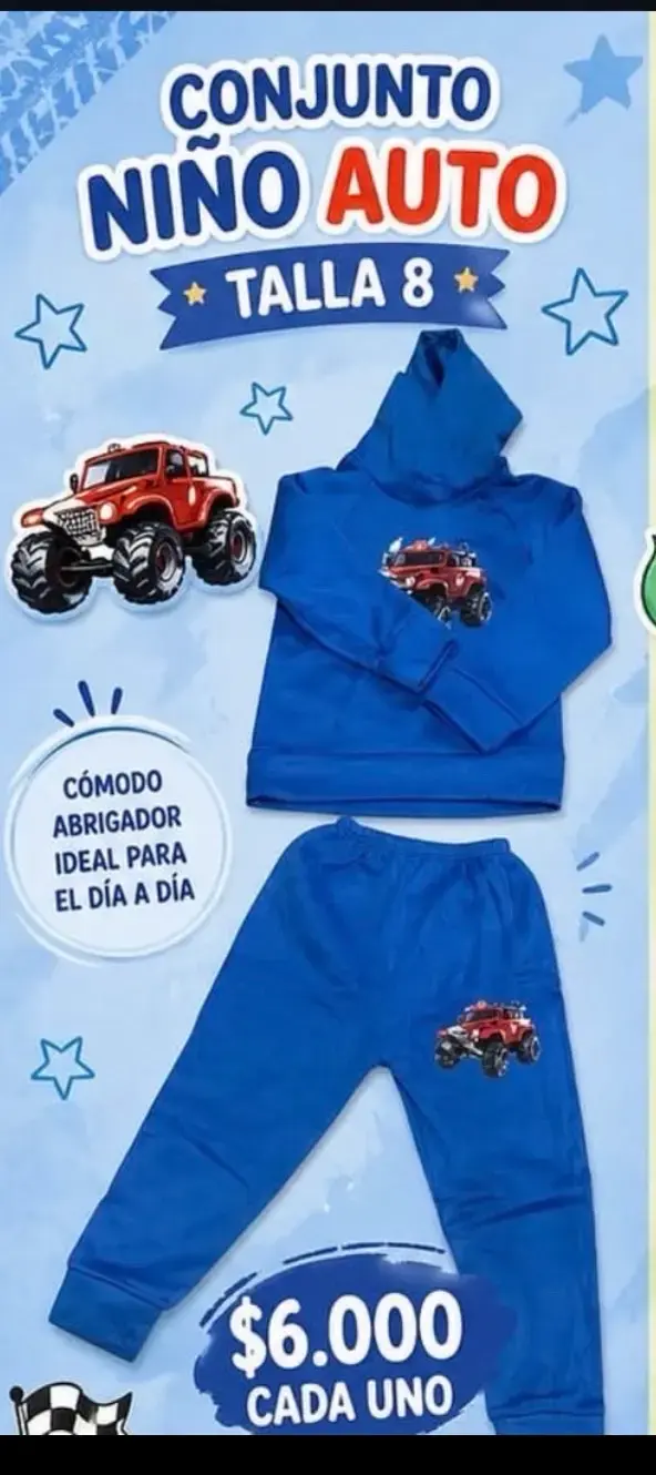 Conjunto niño auto azul