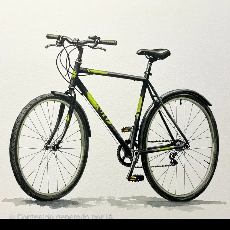Bicicleta urbana negro y verde - 1