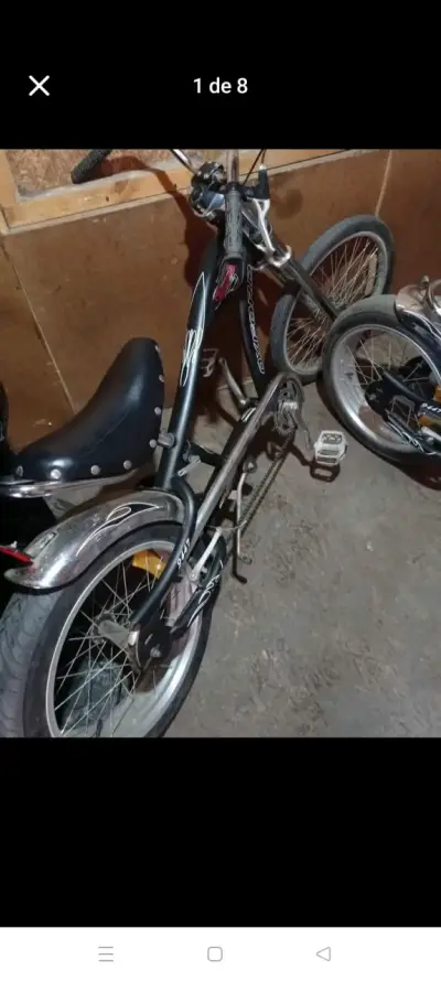 Bicicleta estilo retro negra - miniatura 2