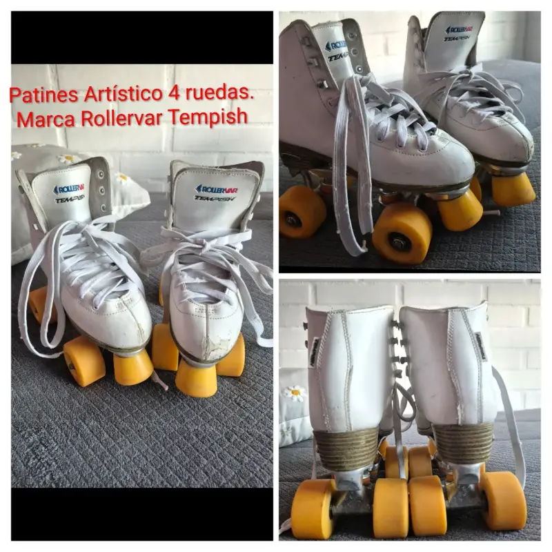 Patines de cuatro ruedas blancos - 5