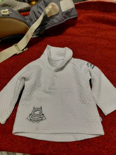 Polerón blanco infantil 9 meses - miniatura 1
