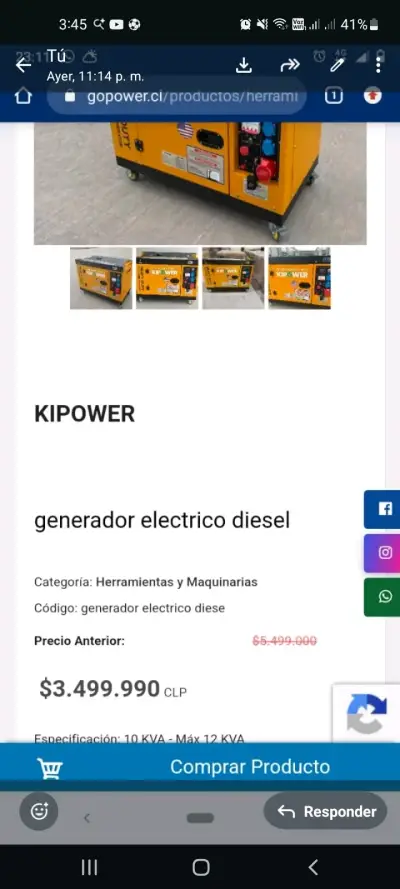 Generador diésel KDE 6700T - miniatura 3