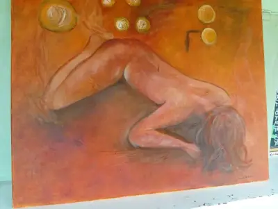 Cuadro de arte erótico en tonos cálidos - miniatura 1
