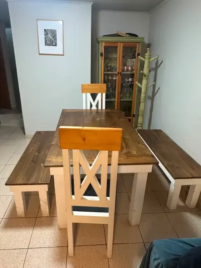Mesa de comedor madera rústica - miniatura 3