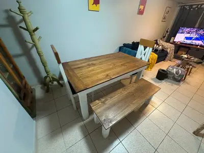 Mesa de comedor madera rústica - miniatura 4