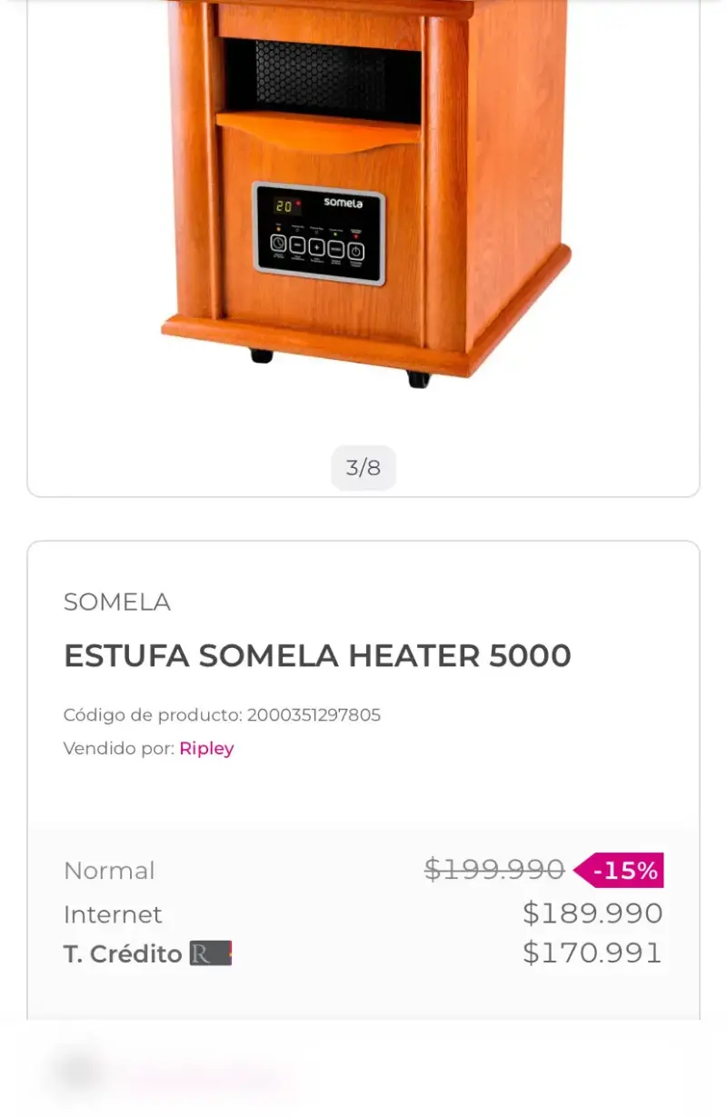 Calefactor PTC LED Somela - 5