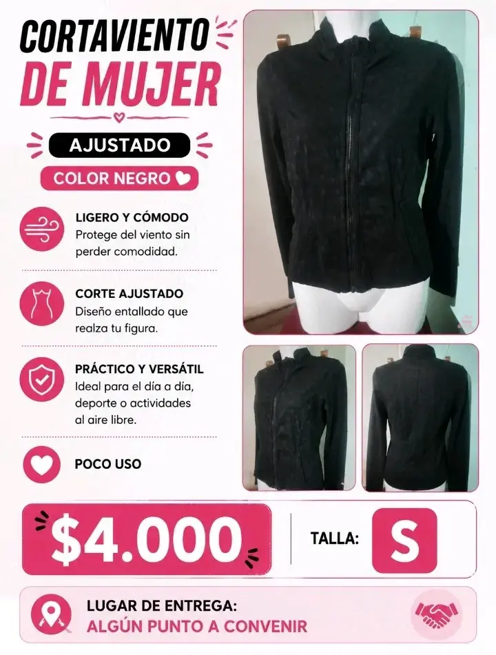 Cortaviento de mujer negro