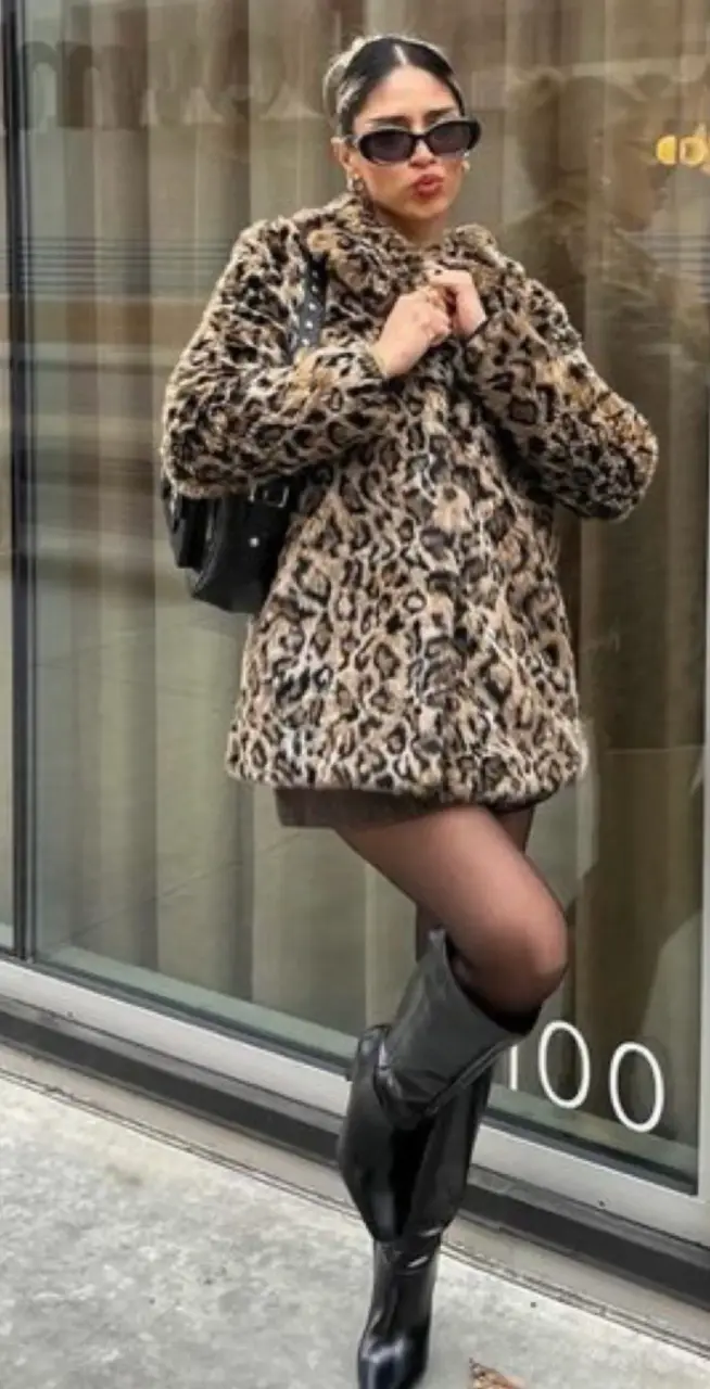 Abrigo de leopardo estilo peluche L/Xl - 2