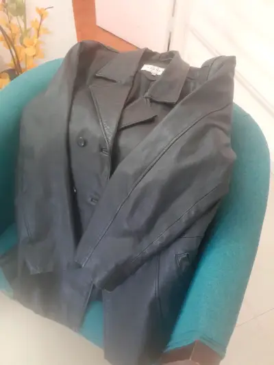 Chaqueta de cuero negra Barneys - miniatura 3