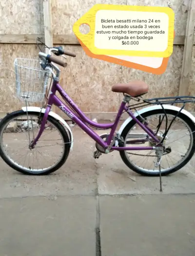 Bicicleta Besatti Milano 24 morada - miniatura 1