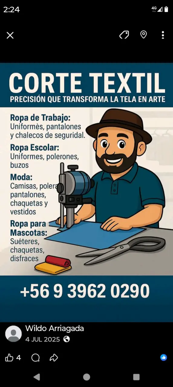 Se corta todo tipo de prendas de vestir
