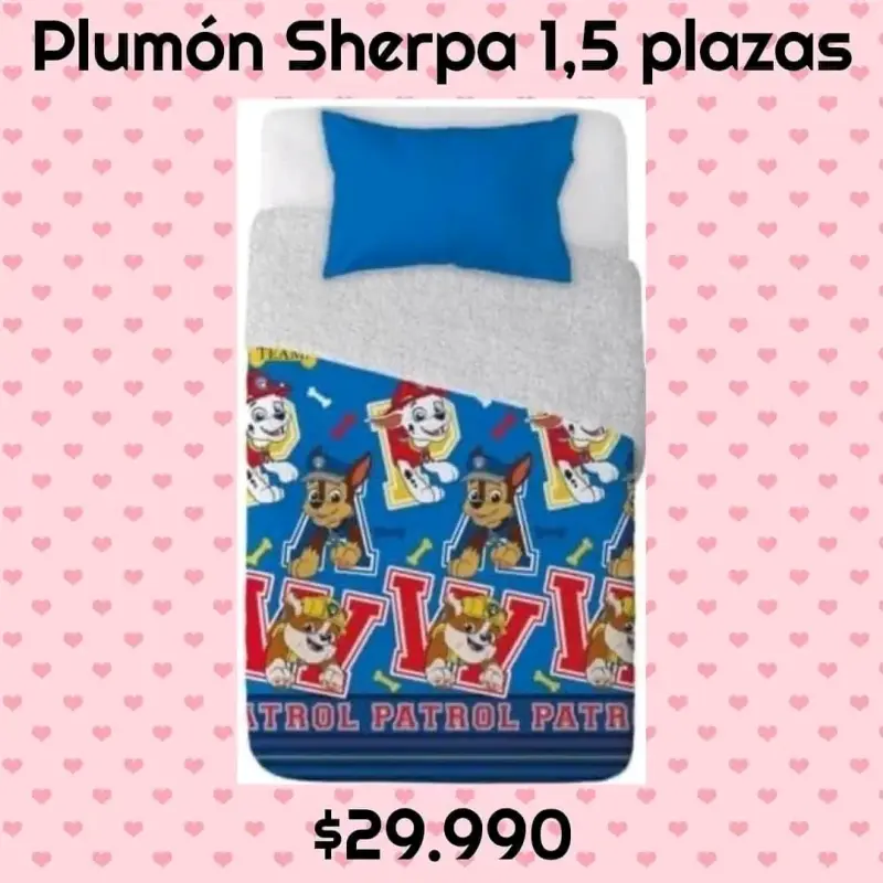 Plumón Sherpa 1,5 plazas Paw Patrol