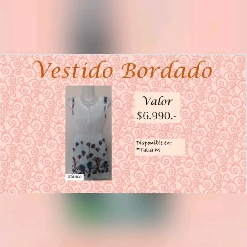 Vestido bordado blanco