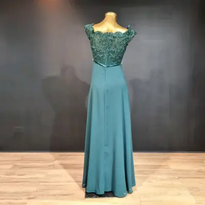 Vestido largo de encaje verde - miniatura 2