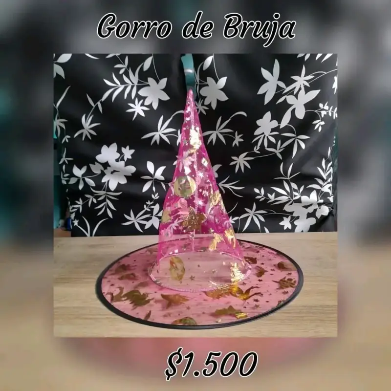 Gorro de bruja rosa