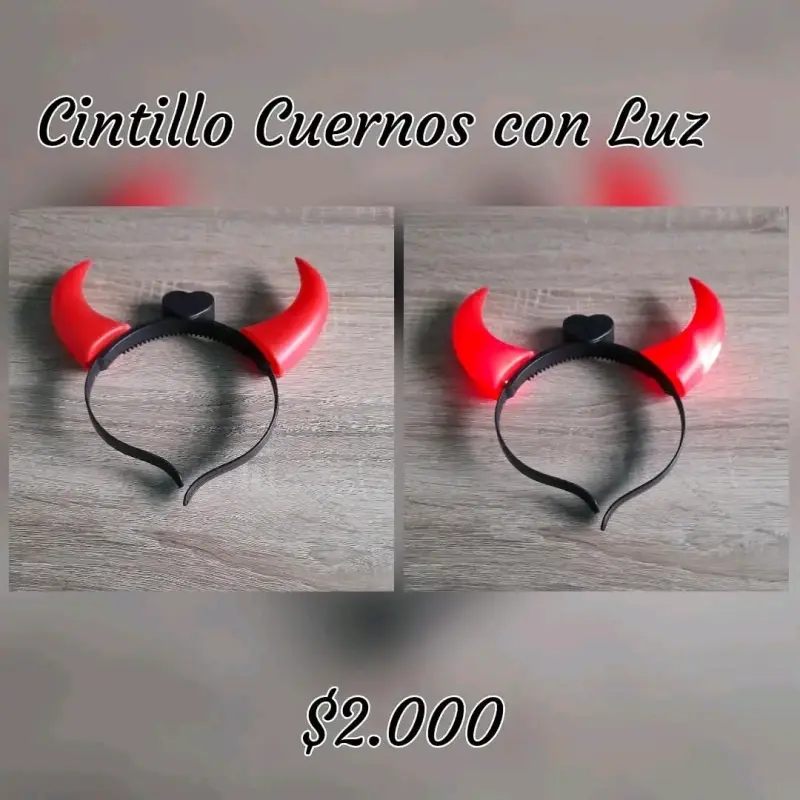 Cintillo con cuernos y luz