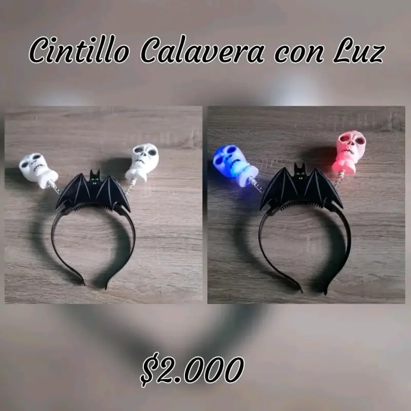 Cintillo calavera con luz