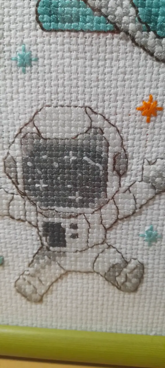 Cuadro de bordado espacial astronauta - 2