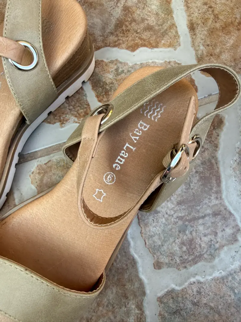 Sandalias beige de cuero - 2