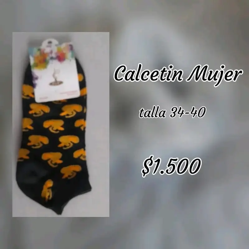 Calcetines mujer negros con estampado