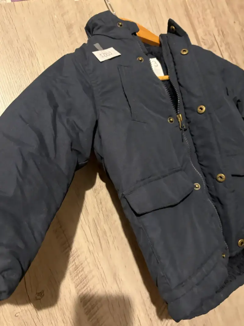 Chaqueta infantil azul con capucha - 2