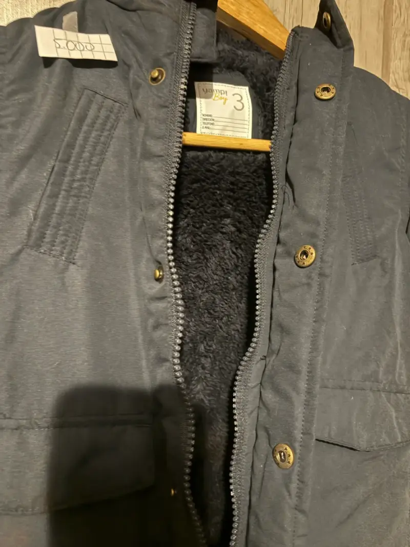 Chaqueta infantil azul con capucha - 4