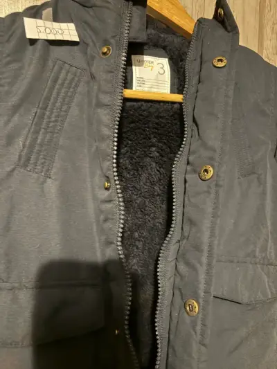 Chaqueta infantil azul con capucha - miniatura 4