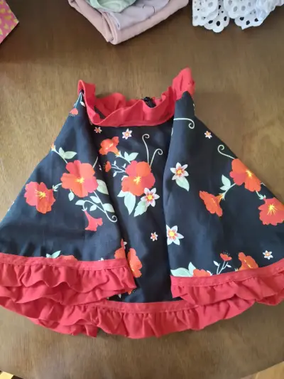 Falda niña floral roja - miniatura 2
