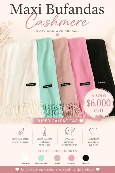 Maxi Bufanda Cashmere - miniatura 1
