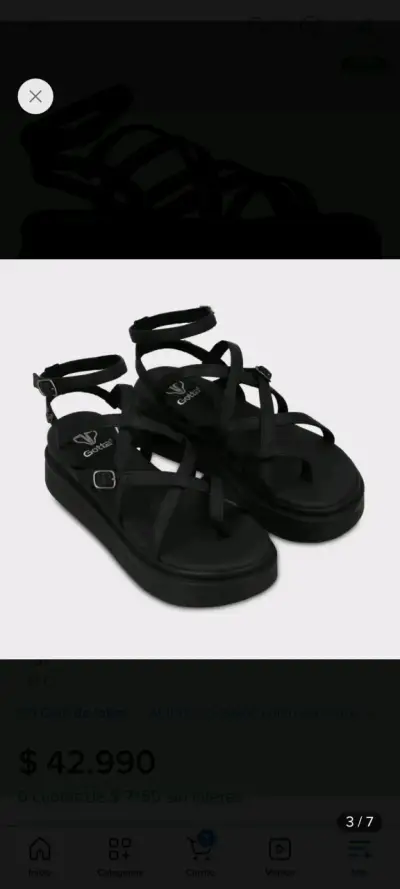 Sandalias negras con plataforma - miniatura 1