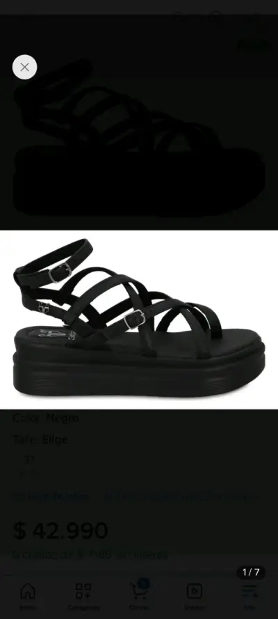 Sandalias negras con plataforma - miniatura 3