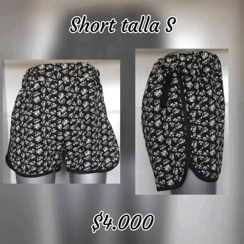Short negro floral talla S