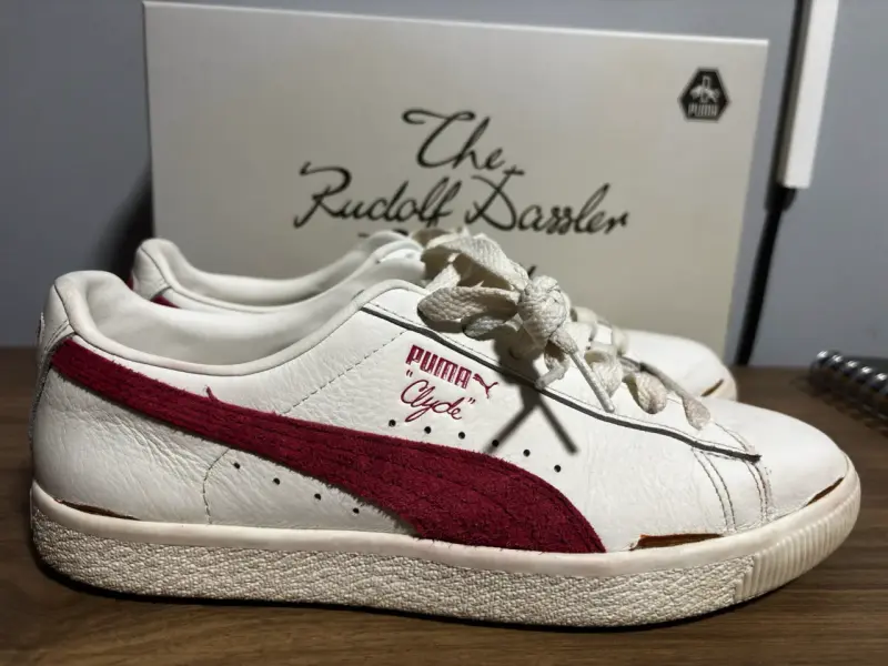 Zapatillas Puma Clyde blancas y rojas - 1