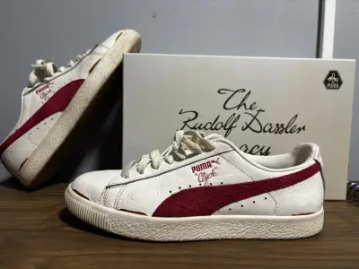 Zapatillas Puma Clyde blancas y rojas - miniatura 3