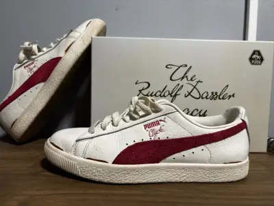 Zapatillas Puma Clyde blancas y rojas - miniatura 4
