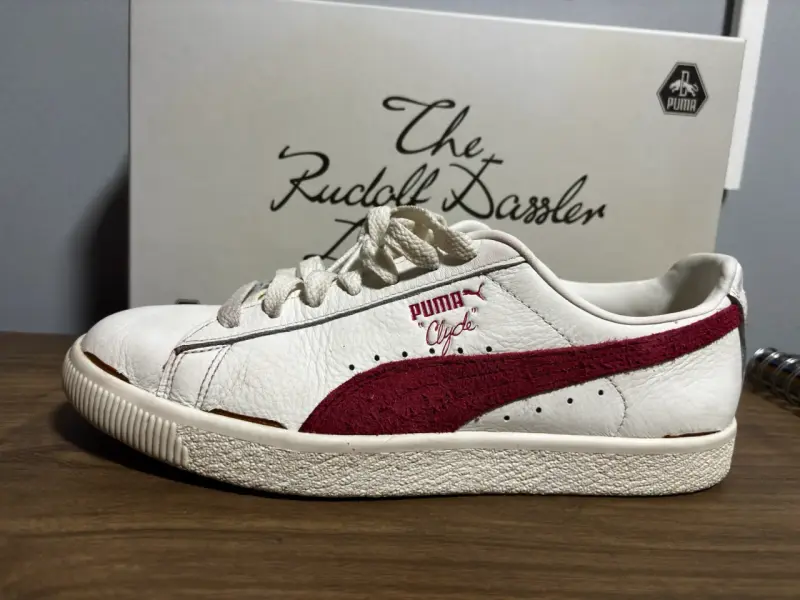 Zapatillas Puma Clyde blancas y rojas - 5