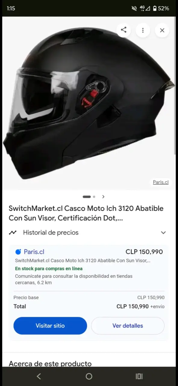 Casco moto ICH 3120 negro