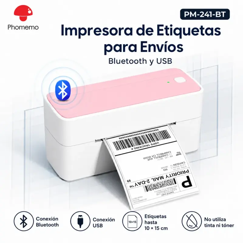 Impresora Etiquetas Phomemo 241-BT Bluetooth/USB - 1