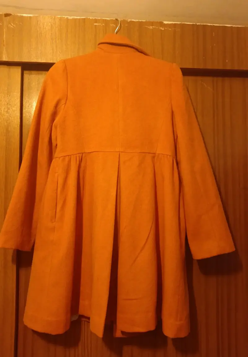 Abrigo mostaza vintage con forro - 4