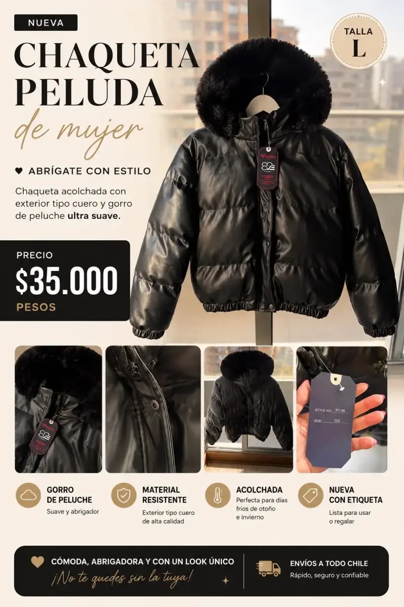Chaqueta peluda de mujer nueva