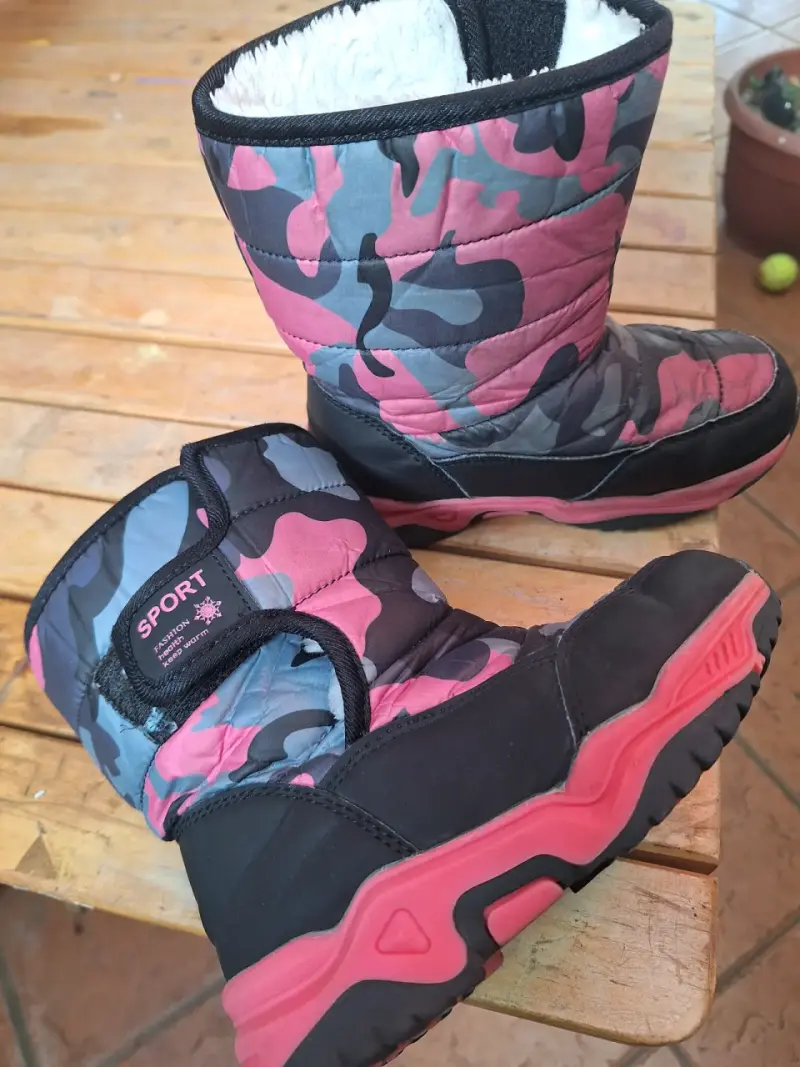 Botas de nieve camufladas rosa - 1