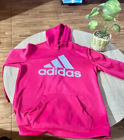 Polerón rosa Adidas con capucha - miniatura 2