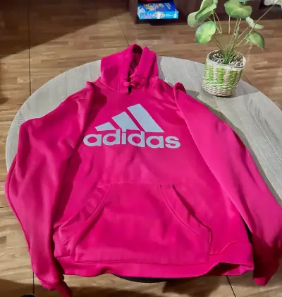 Polerón rosa Adidas con capucha - miniatura 3