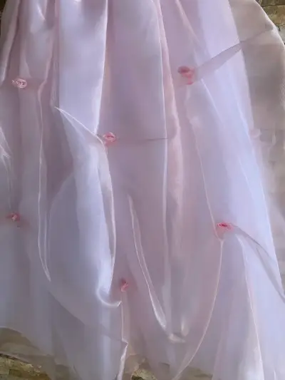 Vestido de niña blanco y rosado - miniatura 3