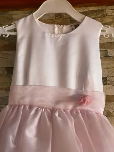 Vestido de niña blanco y rosado - miniatura 4