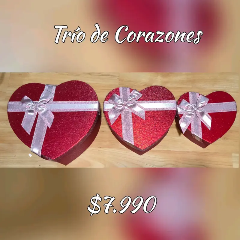 Cajas Corazón Decorativas Rojas