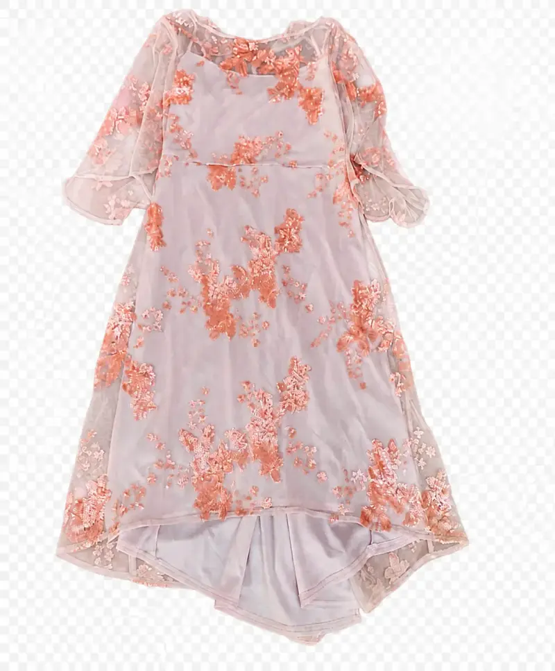 Vestido rosa encaje floral - 2