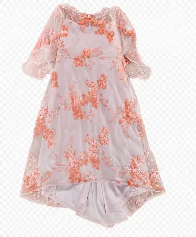 Vestido rosa encaje floral - miniatura 2